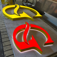 Enseigne LED 3D extérieure en acrylique avec logo éclairé, lettres métalliques rétroéclairées pour entreprise et magasin