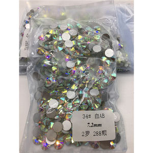 Kristal AB düz geri Bling gümüş geri düz geri ütüyle yapışmayan kristal Rhinestone SS20 kristal AB için Bluk tırnak sanat - Product Image 6