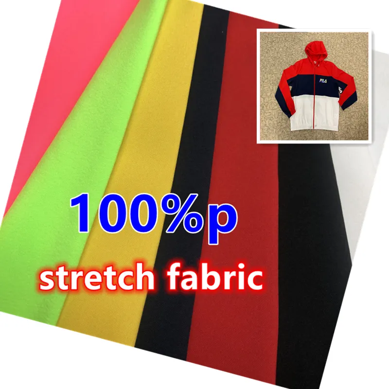 Tissu polyester tissé, 100% P, extensible mécanique, imperméable pour veste de sport