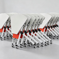 Table d'étude mobile pliable et empilable avec siège et roulettes pour l'éducation et la formation en gros pour les écoles