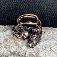 Pierre naturelle faite à la main améthyste réglable électroformé anneau Joint rétro guérison cristal bagues Antique bijoux de mode