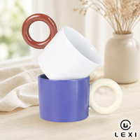 Mug en céramique moderne laqué mat 15oz avec anse en porcelaine, compatible lave-vaisselle et micro-ondes, idéal pour la maison, le bureau, cadeau, vente en gros