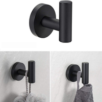 Ensemble d'accessoires de salle de bain noir mat, 14 pièces, en acier inoxydable 304, fixation murale, porte-serviettes, porte-papier toilette, crochets pour peignoirs