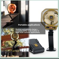 Ventilateur de camping multifonctionnel d'extérieur avec lumière LED, étanche IP67, lampe de bureau pliable portable, rechargeable pour tente