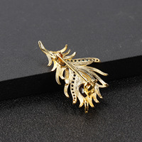 Broche Plumes en Cristal d'Améthyste Naturelle TIANSHE, Bijou Haut de Gamme en Argent Pur S925, Corsage pour Robe de Soirée