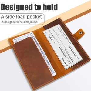 Funda para Chequera de Cuero Genuino Premium con Portaplumas, Fundas para Chequera Marrones, Porta Billetes Duradero - Product Image 3