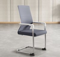 Chaise ergonomique convertible pour visiteurs, revêtement en tissu maillé, pieds en acier fixes - Utilisation commerciale pour hôtel, chaise de conférence de bureau