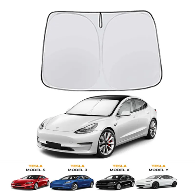 Sun Shade Cover Auto Foldable Uv Shield Protection Window Front Windshield Car Sunshade For Tesla Model 3 Y S X