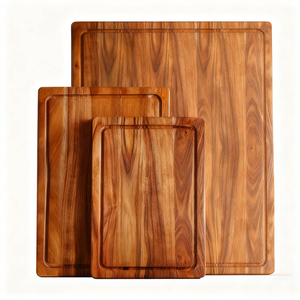 Tabla de cortar de Acacia no tóxica, tablas de cortar de madera con ranuras para jugo para carne, tablas de tallado de madera para el hogar y la cocina de barbacoa - Product Image 1