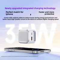 Chargeur multi-ports USB-C/USB-A 35W AC à charge rapide PD en nitrure de gallium, avec câble de données télescopique pour 17 appareils – Nouveauté 2026 en promotion