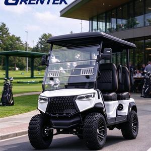 Carrito de golf eléctrico todoterreno personalizado de 4 plazas, vehículo de golf de baja velocidad para uso en villas y ranchos - Product Image 1