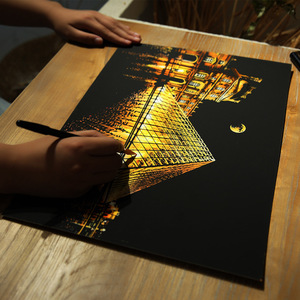 Yuelu Urban III coloré ville nuit scène peinture à gratter usine ventes directes créatif bricolage à <span class=keywords><strong>la</strong></span> main à partir de papier matériel - Product Image 4