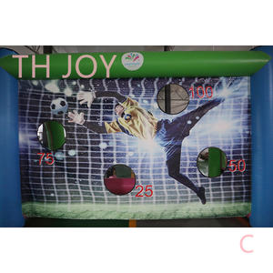 Bateau aérien <span class=keywords><strong>gratuit</strong></span> à porte, 4x2.5m Portable Shootout <span class=keywords><strong>Jeu</strong></span> de pénalité de cage de vitesse gonflable <span class=keywords><strong>Jeu</strong></span> de tir de football en PVC Jeux de carnaval - Product Image 4