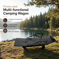 Chariot de transport robuste pliable en acier haute teneur en carbone, capacité de charge 150 kg, roues larges, idéal pour courses, jardin et camping