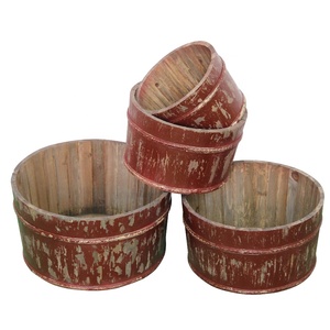 Ensemble de 3 boîtes de planteur porte-bonheur, boîte ronde <span class=keywords><strong>en</strong></span> <span class=keywords><strong>bois</strong></span> bleu, rustique et Chic - Product Image 3