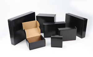Medium 12x9x4 Corrugated Cardboard <strong>Shipping</strong> <strong>Boxes</strong> with Black Foil for <strong>Small</strong> Business Sponge Liner Corrugated Board Packaging - Product Image 2