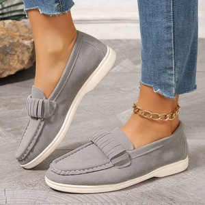 Zapatos Planos Casuales de Estilo Británico de Gamuza para Mujer, Novedad de Primavera, Talla Grande - Product Image 1