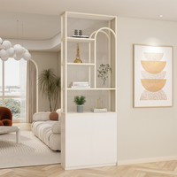Armoire de séparation murale demi-hauteur Changhong Luxury Cream, design moderne et épuré pour zones sèches et humides, salon et dressing