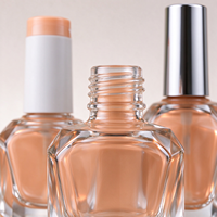 Botol Kaca Kosmetik Kosong 10ml untuk Cat Kuku dengan Tutup, Kemasan Silinder Transparan