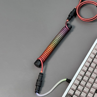 Câble USB pour clavier mécanique de jeu, câble de clavier enroulé aviation avec câble lumineux