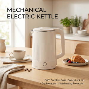 Factory Direct Sale 220V Stainless Steel Portable Mechanical <b>Kettle</b> 1500W 2-Layer 1.7L Automatic Shut-off Boil-Dry Boil-Dry Prot - Product Image 2