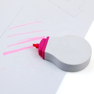 Becol Thân Thiện Với Môi Mới Lạ <span class=keywords><strong>Highlighter</strong></span> Bút Trong Bóng Đèn Hình Nhựa Mini <span class=keywords><strong>Highlighter</strong></span> Bút Đánh Dấu Thiết Lập Với Biểu Tượng Tùy Chỉnh Cho Trẻ Em - Product Image 4