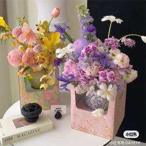 Nouveauté : boîte à fleurs unique pour bonsaï, boîte à fleurs pliée carrée, boîte cadeau pour fleuriste, matériau d'emballage - Product Image 5