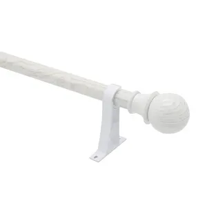 Interior decoration luxury white wooden decor curtain poles finials curtain rods for windows