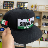 Casquette Snapback à 6 panneaux avec broderie drapeau mexicain, motif lettre, plaque d'immatriculation Sinaloa et passeport – Vente en gros