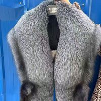 Manteau en fourrure de renard véritable pour femme, accessoire luxueux pour écharpe