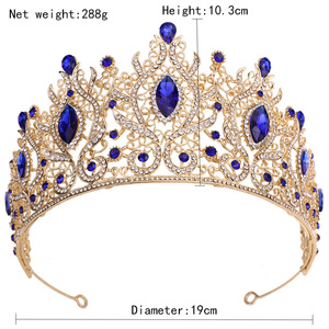Diadème Rouge Rubis, Tiara Dorée, Coiffe Festive pour les Fêtes, Magnifique Couronne de Noël et de Mariage, Coiffe de Spectacle de Luxe et de Caractère - Product Image 6