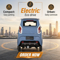 Hot Sell 4 Wheel Ev Voitures électriques moins chères sans permis Mini EV Voiture fermée