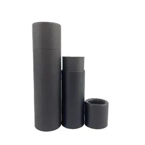 Tube de cylindre de papier de bord roulé d'impression échantillon gratuit récipient de thé recyclé de qualité alimentaire emballage de Tube de papier Kraft noir