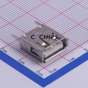 AF 180°ZJB13.7 USB Connector Through hole Component (THT) Connector Type-A USB 2.0 Female Through Hole - Product Image 1