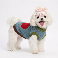 Niedliche Hundeweste mit Apfelmuster und Kontrast-Rippbündchen für Teddy, Bichon und Katzen - Tägliche Haustierbekleidung direkt vom Hersteller