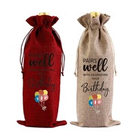Sacs en toile de jute et chanvre personnalisés avec logo imprimé, petits sacs à cordon en lin et jute pour bijoux, cadeaux, vin, vente en gros
