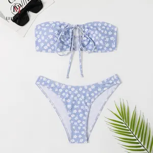 LIANMENG AD212 Swimwear Manufacturers In Bali Ready To Ship Bikini Set Y2kk Floral Print Swimsuit Set