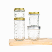 Grosir 100ml 350ml stoples kaca kaviar Jam madu bening dengan tutup logam