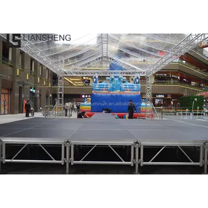 Evento in alluminio Stage exhibition Show mobile stage LED lights roof Truss Display Outdoor concert portable Stage Platform