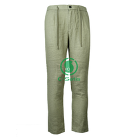 Pantalon en coton et lin pour homme, léger, respirant, coupe droite, décontracté, pour l'été