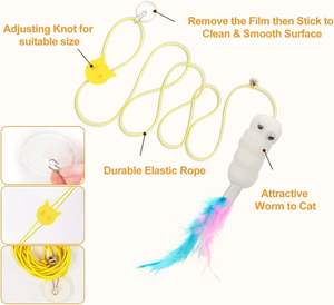 Juguetes Interactivos de Plumas para Gatos 2026, Juguetes Colgantes Retráctiles para Gatos, Juguetes de Auto-Juego para Gatos, Divertidos Juguetes para Gatitos, Juego de Persecución, Ejercicio Divertido - Product Image 5