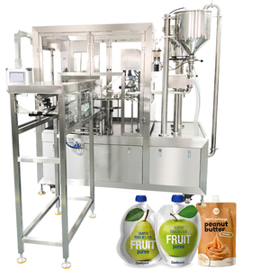 Máquina de Llenado, Sellado y Etiquetado Eléctrica Totalmente Automática de Cuatro Cabezales <span class=keywords><strong>para</strong></span> Envasado de Líquidos/Pastas en Bolsas con Boquilla, Fácil de Operar - Product Image 1