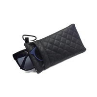 Sac de rangement pour lunettes de soleil en cuir PU haut de gamme Nouveau boîtier double couche Portable équipé pour lunettes de soleil
