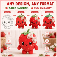 Peluche fraise personnalisée OEM ODM, mascotte en peluche de haute qualité, commande en gros, peluche promotionnelle, cadeau publicitaire