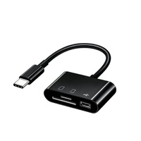 Lecteur de carte mémoire SD TF 3 en 1 type C, adaptateur USB a OTG 5 Gbps pour téléphone, tablette, ordinateur portable, appareil photo, plug and play, design portable