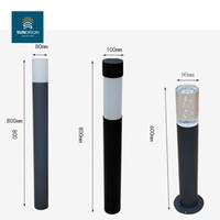 Lampe de poteau de jardin en aluminium étanche AC/DC LED IP67 pour allée de cour avec contrôle par application CRI 90 3500K Blanc chaud