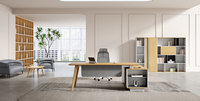 Bureau de direction moderne en MDF, table d'ordinateur économique pour bureau à domicile avec panneau en bois élégant