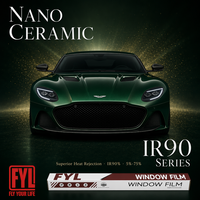 Film teinté pour vitres de voiture FYL, film céramique nano IR90 HD, film céramique nano IR90 pour vitres de voiture, VLT20-80% IRR90% UV99% 8 ans