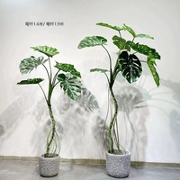 Plante verte artificielle Monstera, arbre artificiel, grande plante en pot sur pied, décoration de salon, décoration intérieure