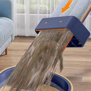 מוט פלדה אל חלד לסביבה ידידותית לסביבה עם רפידות מיקרופייבר שמישות לשימוש חוזר לניקוי יעיל יבש רצפה רטוב ויבש - Product Image 4